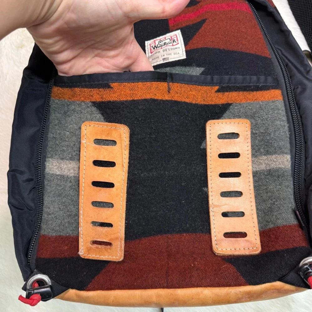 Woolrich x Topo Designs Backpack Gorpcore Multicolor Wool Leather USA Made